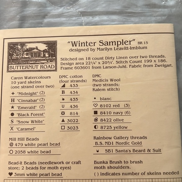 Bundle of 2 Count Cross Stitch Patterns - Winter & Summer Samplers - Picture 6 of 6
